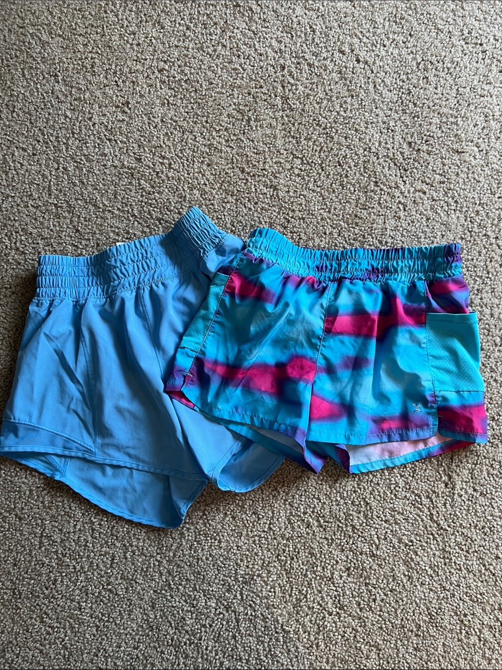 Girls' Blue & Teal Athletic Shorts - Twin Pack